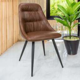 Corinth Set of 2 Linen Effect Tan Dining Chairs - Shankar - Wilko