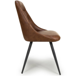 Corinth Set of 2 Linen Effect Tan Dining Chairs - Shankar - Wilko - thumbnail 4