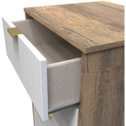 Crowndale 5 Drawer White Matt and Vintage Oak Chest of Drawers Ready Assembled - Wilko - thumbnail 7