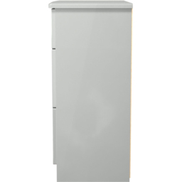 Crowndale Knightsbridge 3 Drawer Grey Gloss and Dusk Grey Deep Chest of Drawers Ready Assembled - Grey Gloss & Dusk Grey - Wilko - thumbnail 5