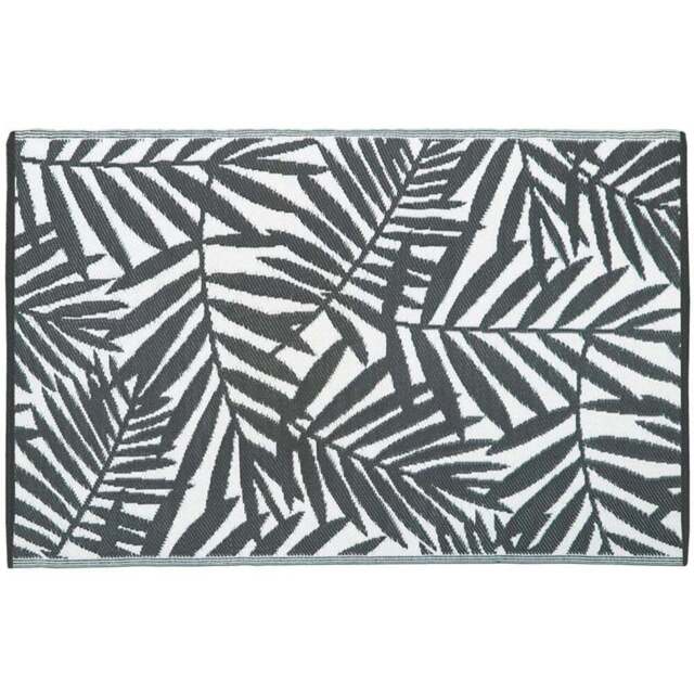 JVL Leaves Outdoor Rug 120 x 170cm - Grey - JVL Homewares - Wilko - image 1