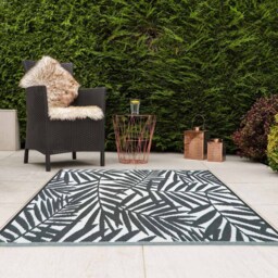 JVL Leaves Outdoor Rug 120 x 170cm - Grey - JVL Homewares - Wilko - thumbnail 3
