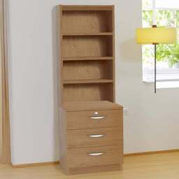 R White Cabinets 3 Drawer 4 Shelf Brown Storage Chest with Hutch - Wilko - thumbnail 1