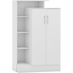 Seconique Nevada 2 Door Gloss White Petite Open Shelf Wardrobe - Wilko - thumbnail 3