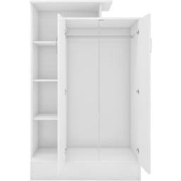 Seconique Nevada 2 Door Gloss White Petite Open Shelf Wardrobe - Wilko - thumbnail 5