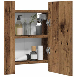 vidaXL LED Mirror Old Wood Bathroom Cabinet - Size: 45 x 40 x 12cm - Brown - Wilko - thumbnail 7