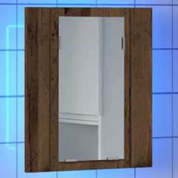 vidaXL LED Mirror Old Wood Bathroom Cabinet - Size: 45 x 40 x 12cm - Brown - Wilko