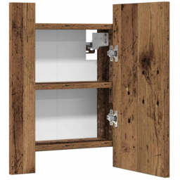 vidaXL LED Mirror Old Wood Bathroom Cabinet - Size: 45 x 40 x 12cm - Brown - Wilko - thumbnail 5
