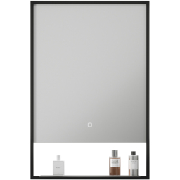 Sorrelis Barrow LED Mirror with Shelf 70 x 50cm - Size: 50 x 70 x 2.9cm - Black - Wilko - thumbnail 1