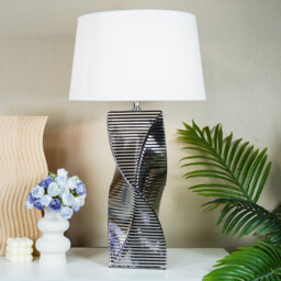 Alder Table Lamp Silver - Wilko - thumbnail 3