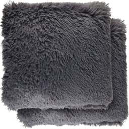 Serene Teddy Charcoal Cushion Cover 43 x 43cm - Grey - Wilko - thumbnail 1