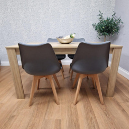 Kosy Koala 4 Seater Plastic Dining Table Set Oak Effect and Grey - Multi - Portland - Wilko - thumbnail 6