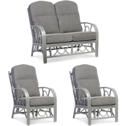 Desser Bali 4 Seater Slate Grey Natural Rattan Sofa Set - Wilko - thumbnail 3