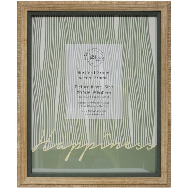 Hertford Green Accent Frame - Natural/20x16in - Size: 20 x 16 Inch - The Port. Co Gallery - Wilko - image 1