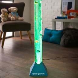 Global Gizmos Blue Fish Water Bubble Lamp 90cm - Size: 91.5 x 20 x 20cm - Wilko