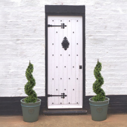 Leaf Boxwood Topiary Tall Artificial Spiral Tree Tower with Metal Top - Size: 120 x 30 x 30cm - Green - Wilko - thumbnail 3