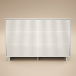 SOLACE+CO Velmor 6 Drawer White Ribbed Chest of Drawers - Wilko - thumbnail 4
