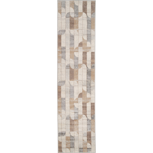 Kukoon Neutral and Beige Retro Geometric Rug 240 x 60cm - n/a - Wilko - image 1