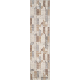 Kukoon Neutral and Beige Retro Geometric Rug 240 x 60cm - n/a - Wilko - thumbnail 1