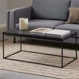 Florence Barossa Black Marble Marquina Rectangular Coffee Table - Furniture To Go - Wilko