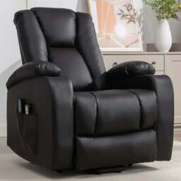 Artemis Home Hartville Black Massage and Heat Electric Recliner Chair - Size: Single - Wilko