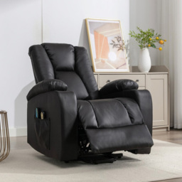 Artemis Home Hartville Black Massage and Heat Electric Recliner Chair - Size: Single - Wilko - thumbnail 3