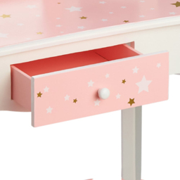 Teamson Kids Fashion Pink and White Twinkle Star Prints Gisele Play Vanity Set - Size: 99.7 x 29.8 x 59.7cm - Wilko - thumbnail 5