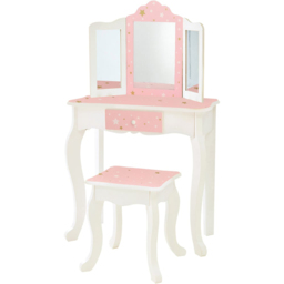 Teamson Kids Fashion Pink and White Twinkle Star Prints Gisele Play Vanity Set - Size: 99.7 x 29.8 x 59.7cm - Wilko - thumbnail 3