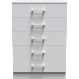 Crowndale Devon 5 Drawer Matt Grey Chest of Drawers Ready Assembled - Grey Matt - Wilko - thumbnail 3