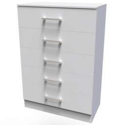 Crowndale Devon 5 Drawer Matt Grey Chest of Drawers Ready Assembled - Grey Matt - Wilko - thumbnail 5