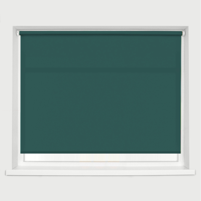 Caecus Straight Edge Roller Blind Teal 90cm - Green - Wilko - image 1