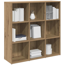 vidaXL 9 Shelf Artisanal Oak Bookcase - Size: 97.5 x 29 x 98cm - Brown - Wilko - thumbnail 5