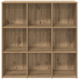 vidaXL 9 Shelf Artisanal Oak Bookcase - Size: 97.5 x 29 x 98cm - Brown - Wilko - thumbnail 4