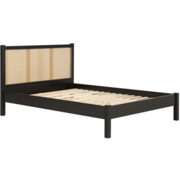 Croxley King Size Black and Oak Rattan Bed - Birlea - Wilko - thumbnail 3