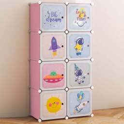 Costway Pink 8 Cube Baby Closet Organiser - Size: 45 x 37 x 16cm - Wilko