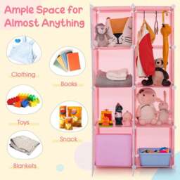 Costway Pink 8 Cube Baby Closet Organiser - Size: 45 x 37 x 16cm - Wilko - thumbnail 5