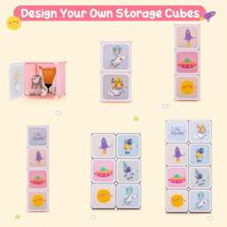 Costway Pink 8 Cube Baby Closet Organiser - Size: 45 x 37 x 16cm - Wilko - thumbnail 6