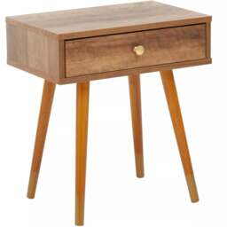 Interiors by Premier Frida Single Drawer Small Side Table - Size: 45 x 29 x 50cm - Brown - Wilko - thumbnail 3