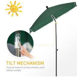Outsunny Green Tilting Parasol 2 x 1.25m - Size: 2m - Wilko - thumbnail 5