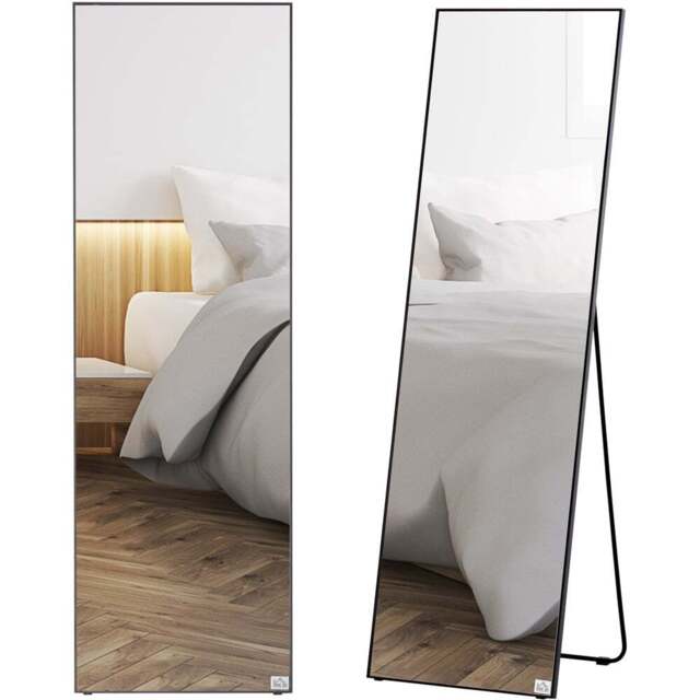 Portland Black Frame Full Length Mirror 50 x 161cm - Size: 161 x 50cm - Wilko - image 1