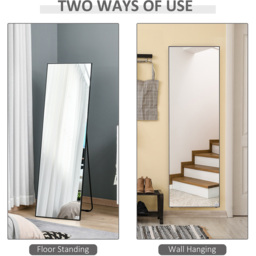 Portland Black Frame Full Length Mirror 50 x 161cm - Size: 161 x 50cm - Wilko - thumbnail 7