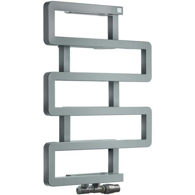 Terma Bookie Storm Sky Grey Heated Towel Rail 655 x 500mm - Size: #VALUE! - Wilko - image 1