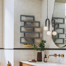 Terma Bookie Storm Sky Grey Heated Towel Rail 655 x 500mm - Size: #VALUE! - Wilko - thumbnail 3