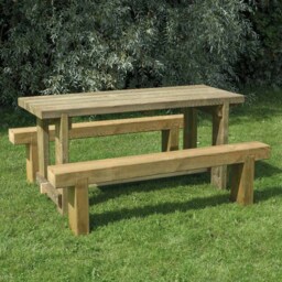 Forest Garden Refectory Picnic Table and Bench 6ft - Size: 6 Seater - Brown - Wilko - thumbnail 2