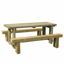 Forest Garden Refectory Picnic Table and Bench 6ft - Size: 6 Seater - Brown - Wilko - thumbnail 4