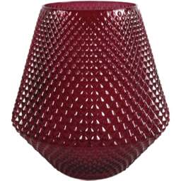 Botanik Pink Diamond Embossed Glass Vase 23cm - Size: 23 x 22 x 22cm - Wilko - thumbnail 1