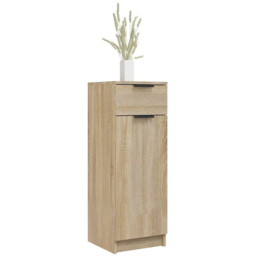 vidaXL Single Door Single Drawer Bathroom Cabinet - Size: 90 x 32 x 33.5cm - Brown - Wilko - thumbnail 4