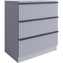 FWStyle Lania 3 Drawer Dark Grey Scalloped Ripple Effect Chest of Drawers - Wilko - thumbnail 3