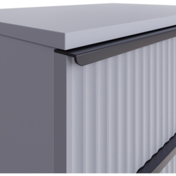 FWStyle Lania 3 Drawer Dark Grey Scalloped Ripple Effect Chest of Drawers - Wilko - thumbnail 5
