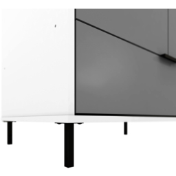 Seconique Madrid 2 Door Single Drawer Grey and White Gloss Wardrobe - Size: 2 Door, Single Drawer - Wilko - thumbnail 6